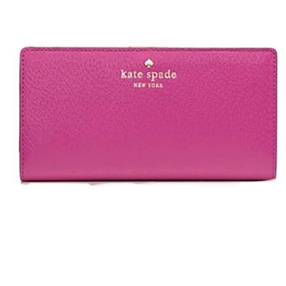 Kate Spade New York Grand Street Stacy Wallet in Sweetheart Pink Leather - Picture 1 of 5